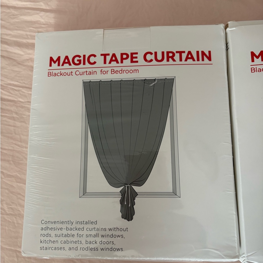 Large Magic Tape Curtain Blackout Curtain - light Gray